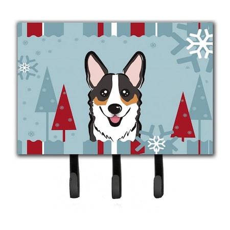 Carolines Treasures Winter Holiday Tricolor Corgi Leash and Key Holder BB1751TH68