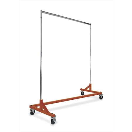 Luggage Loader Square Tubing Economy Z-Rack with Orange Base - Chrome Uprights LU2570347