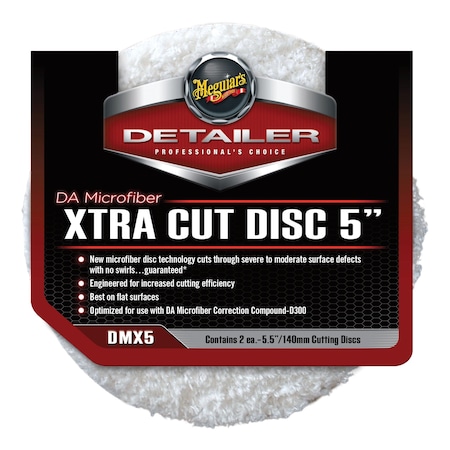 Meguiars Dual Action Xtra Cut Disc, 5 in Dia, Microfiber Pad DMX5