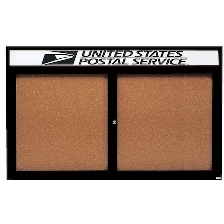 Aarco Enclosed Bulletin Board w/ Header Black Powder Coated Al Frame, 48''Hx72''W DCC4872RHBK