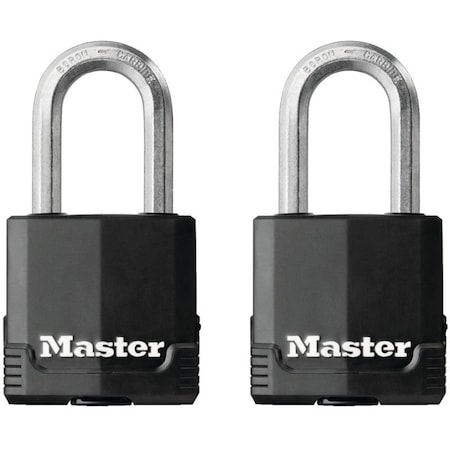 Master Lock Magnum Series Padlock, Keyed Alike Key, 5/16 in Dia Shackle, 1-1/2 in H Shackle, Zinc M115XTLF