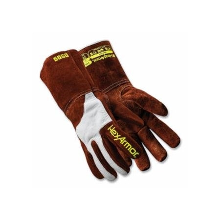 Hexarmor HeatArmor Welding Gloves, 5050, Split Cowhide Leather/Goatskin Leather, Large,  572-5050-L-9