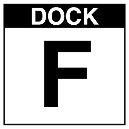 5S Supplies Loading Dock F Sign - ALM - 16in x 16in DOCKF-ALM-1616