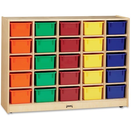 Jonti-Craft 25 Cubbie-Tray Mobile Storage, with Colored Trays 0426JC