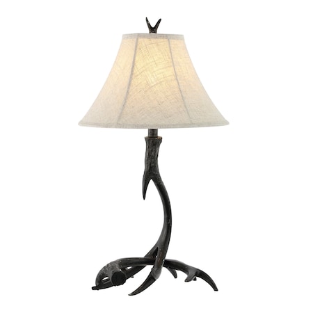 Jonathan Y Antler 27.5" Rustic Resin LED Table Lamp, Black JYL6305C