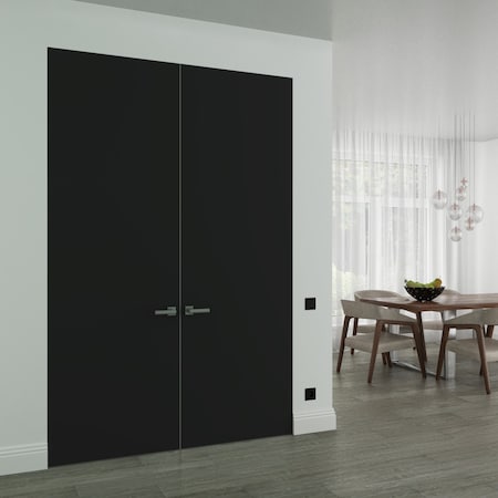 Sartodoors Hidden Double Doors, Planum 0010 Matte Black Concealed Metal Frame 60" x 96" (2* 30x96) Right-hand PLANUM0010DMF-BLK-60x96-RH-I