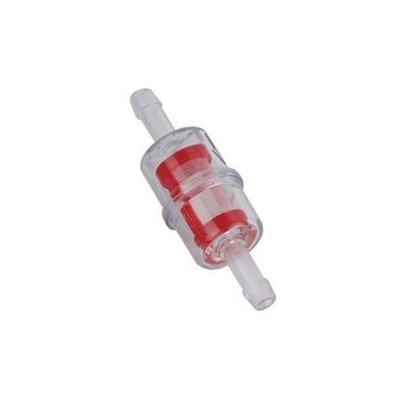 Helix Racing Products Fuel Filter, 5/16In 8mm, Cylindrical, Clear & Red Housing W/ Nylon Mesh Screen 118-9108