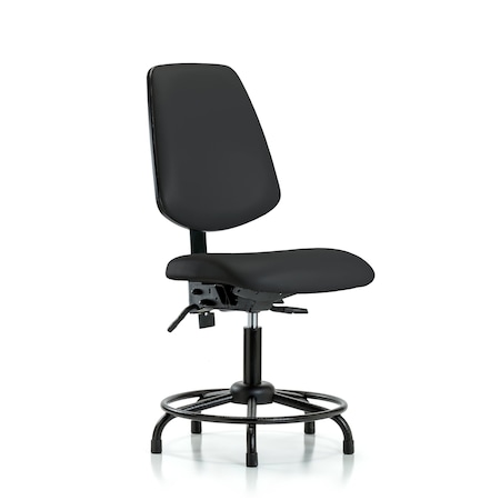 Blue Ridge Ergonomics Desk Chair No Arms, 18" to 23" Height, Vinyl, Black BR-VDHCH-MB-RT-T1-A0-RG-8540