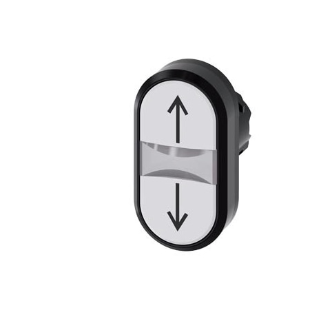 Siemens Illuminated twin pushbutton, 22 mm, round, plastic, white: arrow 3SU1001-3AB66-0AN0