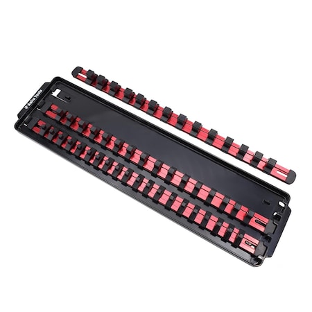 Astro Pneumatic Astro Pneumatic  Red Aluminum Rail Socket Organizer Tray, 50 Piece AST9023R