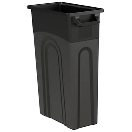 United Solutions TI0032 23 Gallon Black Slim Container 204879