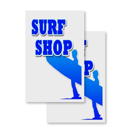Signmission Surf Shop, Vinyl Decals Only 24 Inch x 36 Inch, Vinyl Decal, 2PK DSB-2436-2PACK-Surf Shop