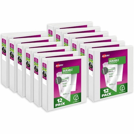 Avery Binder, White Durable View 3 Ring, PK12 17578