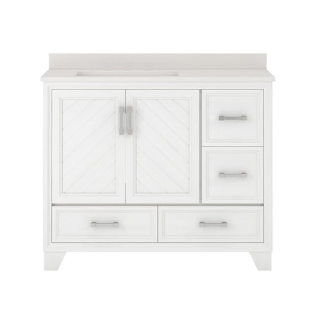 Craft And Main Vanity, w/Engineered Sto, 42 in, White Oak AWWVT4219D
