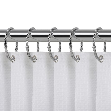 Utopia Alley 2.75 x 2.07 in. Oval Shape Rustproof Zinc Shower Curtain Hook Rings for Bathroom, Chrome, 12PK HK24SS