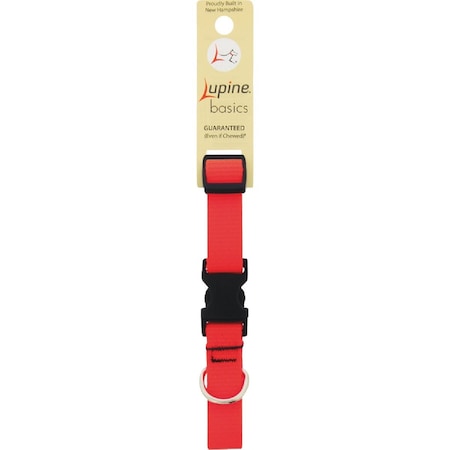 Lupine 3/4'' Traditional Solid Blaze Orange 9 to 14'' Adjustable Collar 52501