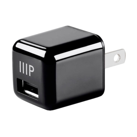 Monoprice Select USB Mini Wall Charger_ 1-Port_ 2.4A Output for iPhone_ Android_ 15984