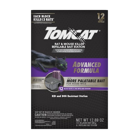Tomcat Advanced Bait Station and Bait Blocks For Rats 12PK 3730405