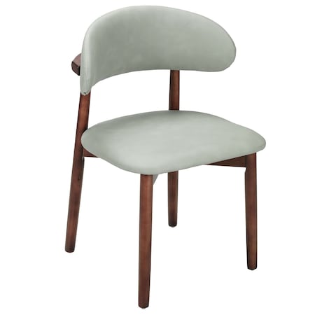 Leisuremod Sable Faux Leather Dining Chair with Rubberwood Legs SCW18LGR