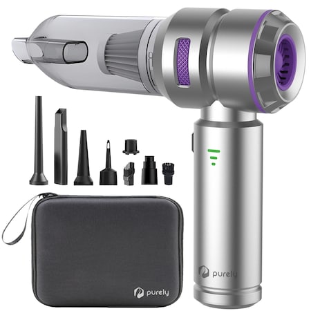 Purely Wireless Portable Vacuum Computer Cleaner & Air Duster with Storage Case - Silver C220