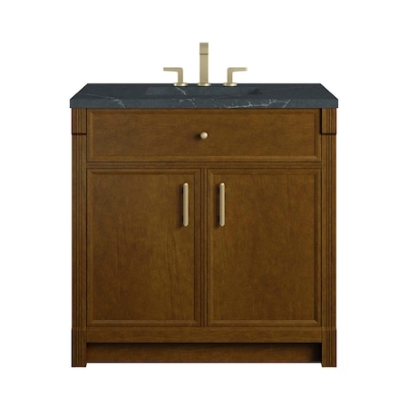 James Martin Vanities Bellshire 36" Single Vanity, Honey Oak w/ 3 CM Charcoal Soapstone Silestone Top 660-V36-HNO-3CSP