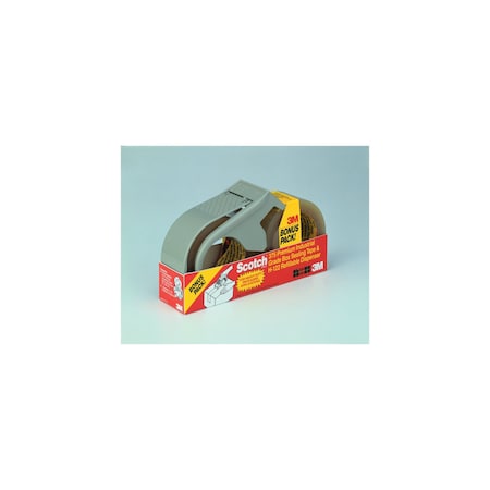 Scotch Packing Tape & Dispenser Combo Pack, 3.1 mil Thick, 2 in W x 54.7 yd L, 3 in Core Dia., Clear PSD1