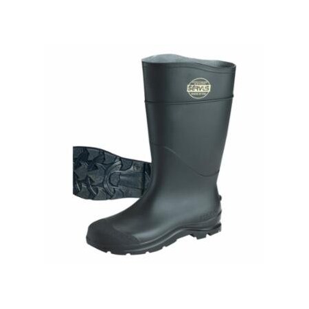 Servus CT, Economy Knee Boots, Plain Toe, Size 13, 16 in H, PVC, Black, 6PK 617-18822-BLM-130