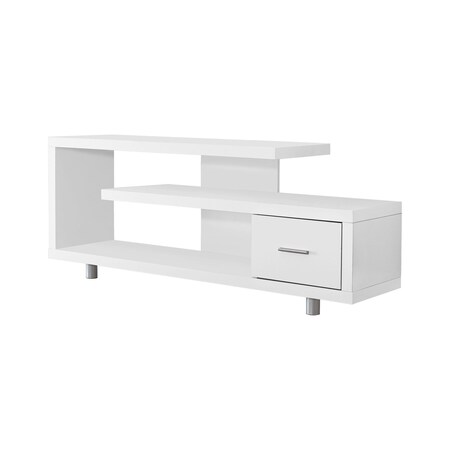 Homeroots 60in White Open Shelving TV Stand 332883