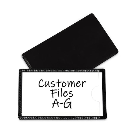 Compasion 4.25 x 2.25 in. Slap Stick Magnetic Side Load Label Holder, Black CO3738484