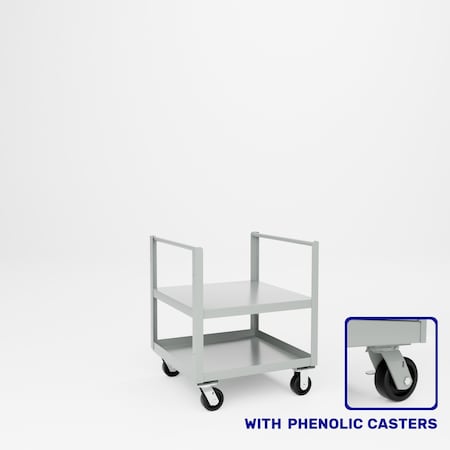 Pucel Double End Push Handle Truck, 30 in W x 36 in H x 30 in D, Light Blue 30-TRE-30P