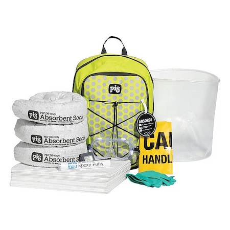 Pig Spill Kit, 5 gal Volume Absorbed per Kit, 5 gal Capacity, Bag KIT4700