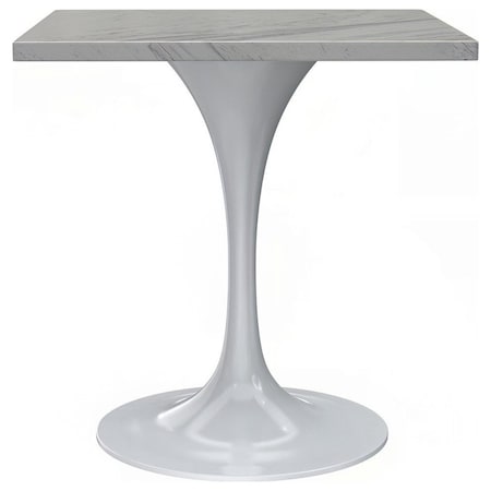 Leisuremod Square 27.56 in W, 29.35 in L, Resin/Steel, White VT20W-S27WMR