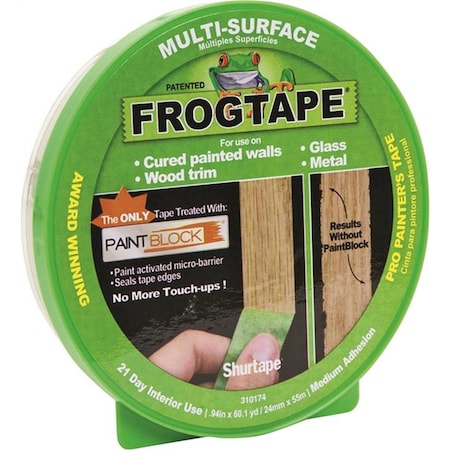 Shurtech Brands MultiSurface Frog Tape, 0.94 x 60 Yard, Green 3256781
