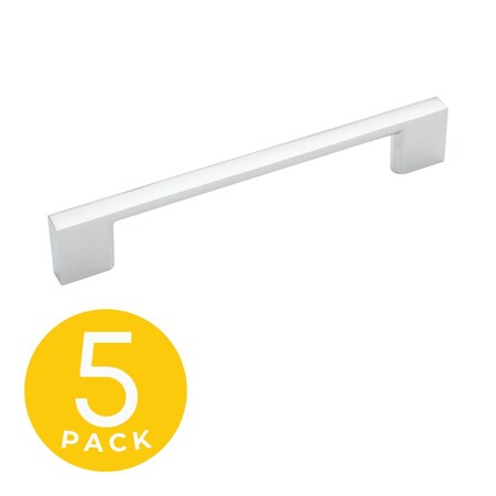 Sapphire Slim Style 5 in. (128 mm) CTC Modern Polished Chrome Cabinet Hardware Handle/Pull, 5PK SP-SLP5-5-PC-5