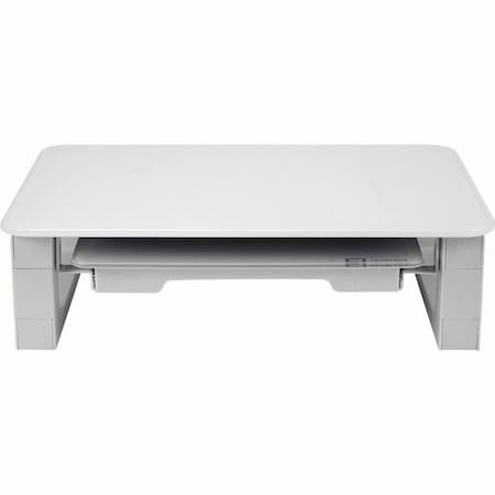 Quartet Adjustable Height Desktop Glass Monitor Riser w/Dry-Erase Board, 14x10.25x2.5-5.25, Supports 100 lb Q090GMRW01