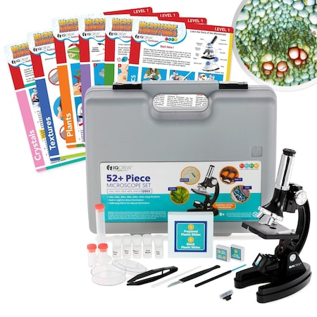 Amscope IQCrew By Strater KIDS Student Compound Microscope Kit 120X-240X-300X-480X-600X-1200X Magnificaiton M30-ABS-KT2-EXCL1