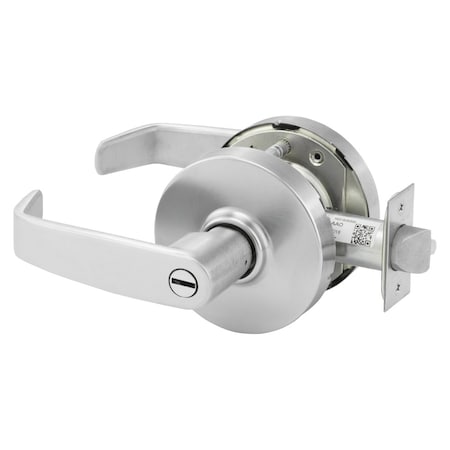 Sargent Grade 1 Privacy/Bathroom Cylindrical Lock, L Lever, L Rose, Non-Keyed, Satin Chrome Finish, Non-han 10XU65 LL 26D