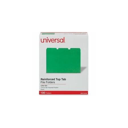 Universal File Folders, Green, 100PK UNV16162