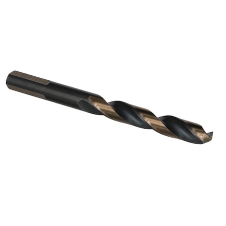 Drill America 1/2" HSS Black & Gold Split Point Drill Bit with 3-Flat Shank, Contractor Series KFD3F1/2