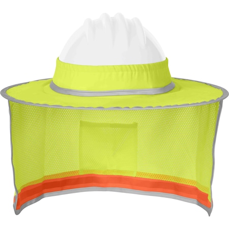 Ironwear Hi Vis Reflective Polyester Mesh Sun Visor with Neck Shade, Lime 1270-L