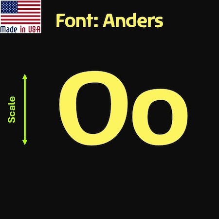 Aacc Self-Adhesive Vinyl Letter: O, Scale: 8 in. Color: Yellow Font: Anders by, 8PK AACC-Anders-UO-Yellow-I8x8