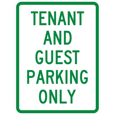 Lyle Tenant and Guest Parking Only, 18x24, Non-Reflective, White G-10952-NA_18x24