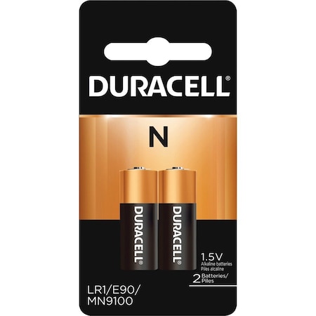 Duracell Security Alkaline 12V Photo N Battery - MN9100 - For Camera - N - 1.5 V DC - 2-/ Pack MN9100B2PK