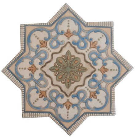 Apollo Tile 7x7 in. Matte Terracotta Soft Gray-Blue Porcelain Star Wall and Floor Tile 6.46 sq ft/case, 16PK UMB88DECSTRBA