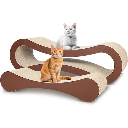 Yssoa FluffyDream 2 in 1 Cat Scratcher Cardboard, Cat Scratching Board Furniture Protector, Cat Scratchin GLN1PTSCRAPAD2IN1XL
