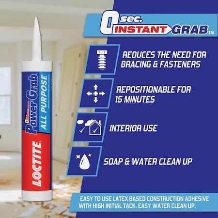 Loctite Power Grab Express 9 Oz. All-Purpose Construction Adhesive 2022554