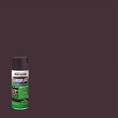 Rust-Oleum Spray Paint, Earth Brown Camouflage, Flat, 12 oz 279178