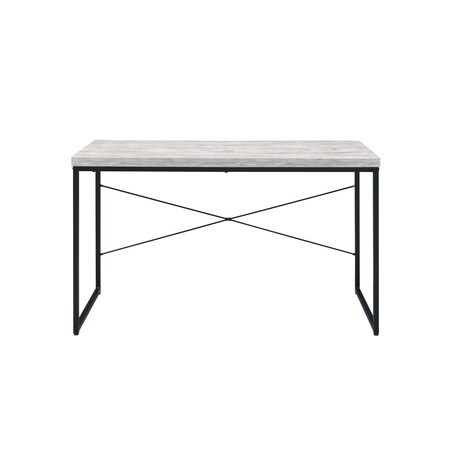 Homeroots 47" Antiqued White and Black Writing Desk 491460
