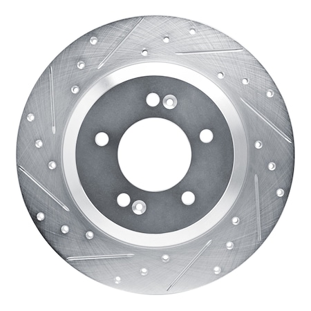 Dynamic Friction Co DFC Brake Rotor - Drilled and Slotted - Silver 631-03065L