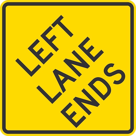 Lyle Left Lane Ends, 24x24, Engineer Grade, Yellow G-12807-EG_24x24